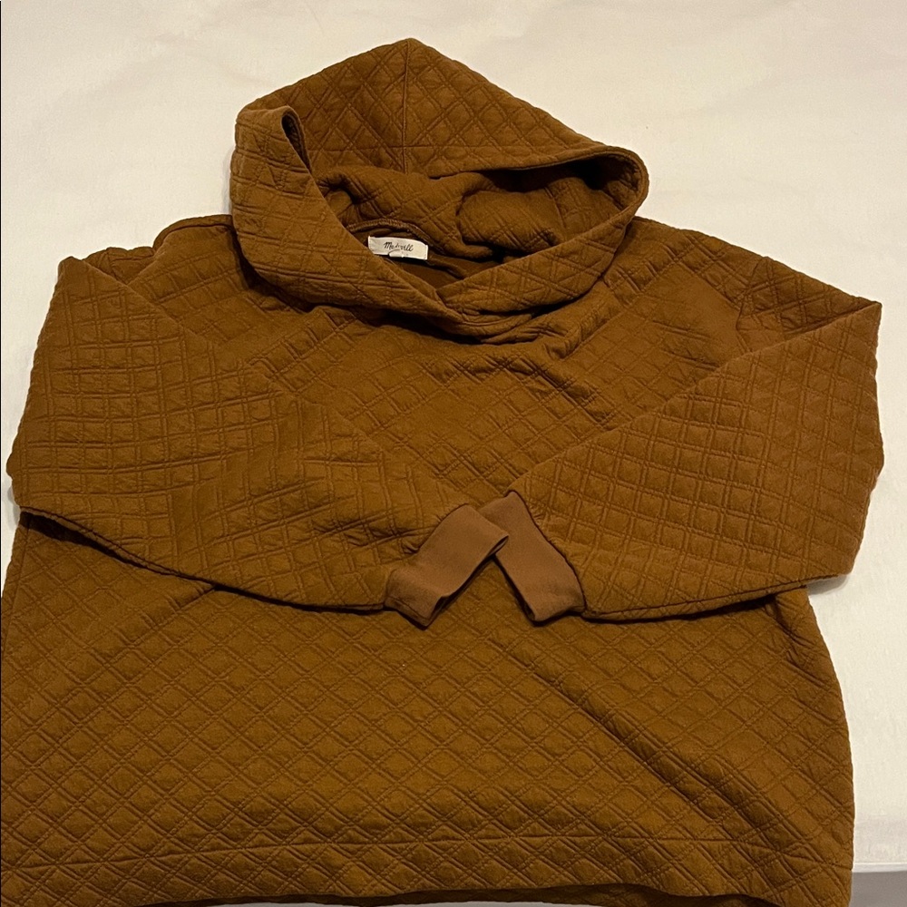 Madewell Quilted Hooded Sweater - Brown